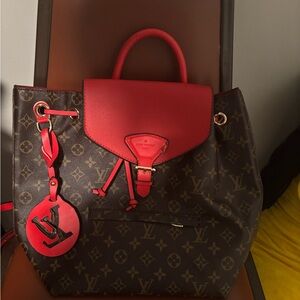 Luxury Red and Brown Designer Tote Bag